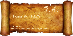 Thoma Adrián névjegykártya