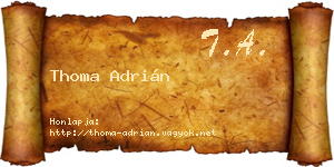 Thoma Adrián névjegykártya